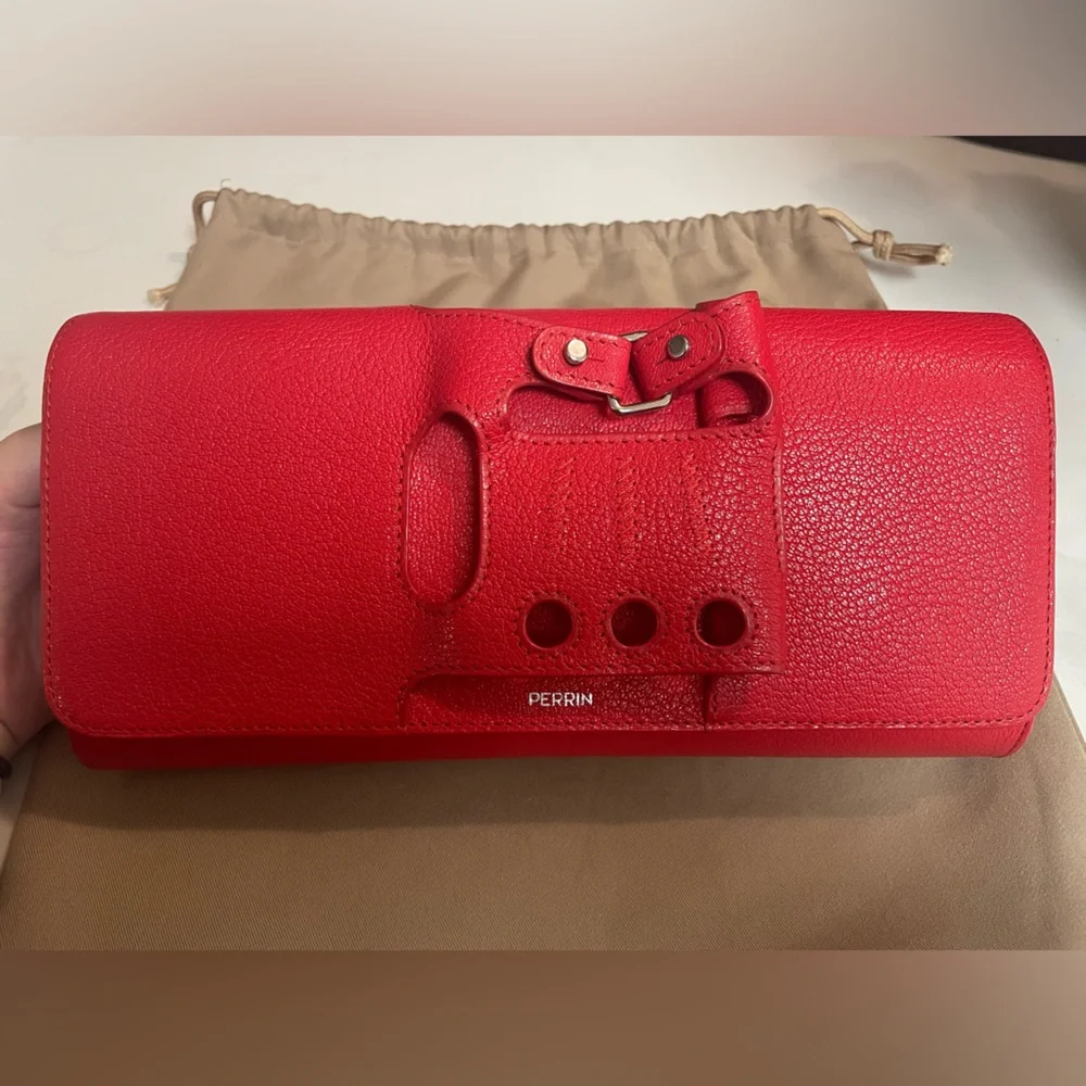 Perrin Le Cabriolet Hand Insert Red Clutch - Picture 1 of 11